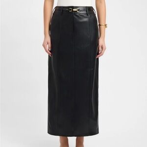Kookai Phoenix Leather Midi Skirt
